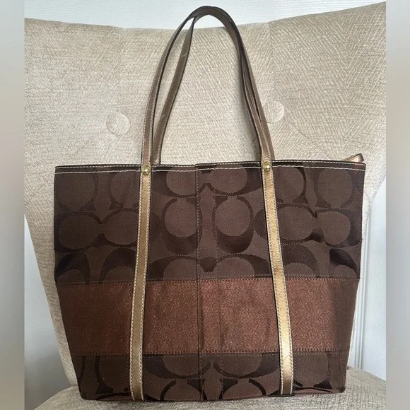 Coach Vintage Tote 11098 (Brown with Metallic Bronze Trimming) - Picture 5 of 16